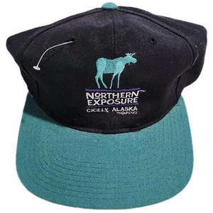 Vintage Northern Exposure Cicely Alaska TV Show Snapback Hat Black Teal 1992 - Picture 1 of 7