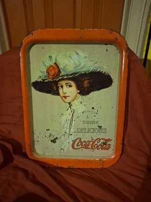 1971 Drink Delicious Coca-Cola "1909 Lady" Tray Hamilton King - Swanky Barn - Image 1 of 4