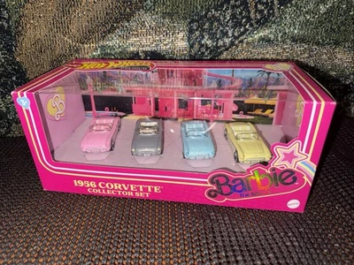 Hot Wheels Premium Barbie The Movie 4-Pack 1956 Corvette Collector Set Cars - Image 1 of 2