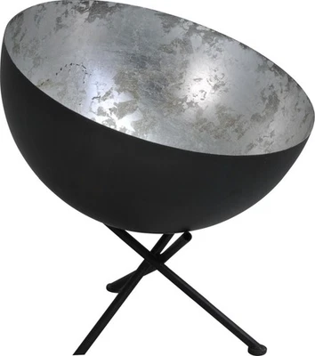 Lampada Da Tavolo Loft Grigia In Metallo Con Paralume Argento Ø40Cm H:44Cm - Immagine 1 di 2