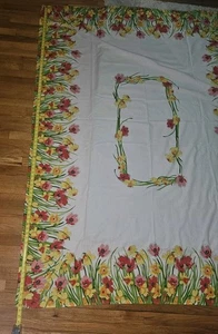 Vintage 1970’s Vera Tablecloth 60” x 80”  Floral Pattern Poppies Oblong New  - Picture 1 of 11