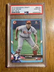 *Gem /499* 2018 Alec Bohm Bowman 1st Sky Blue PSA 10 Gem - Bild 1 von 2