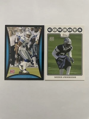 2008 Topps & Bowman Mike Jenkins Rookie Cards. Dallas Cowboys - Image 1 of 2