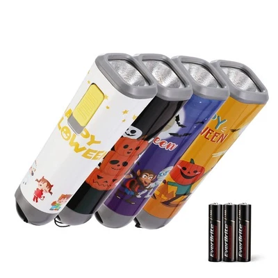 EverBrite Halloween LED Flashlight 4-Pack Handheld Torch w/Lanyard 12AAA Battery - Image 1 of 4