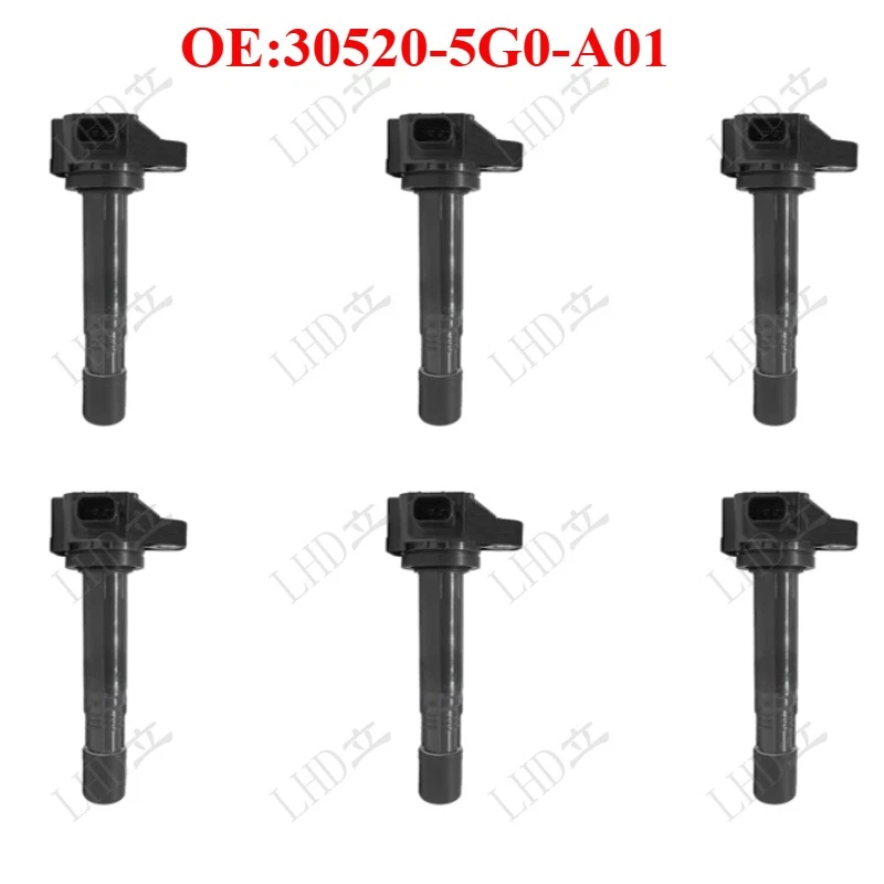 Bobinas de encendido 6 piezas 30520-5G0-A01 para Honda Accord Pilot Acura 3,5 L V6- Foto 1 de 3