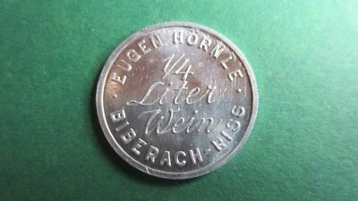 Wein-Marke 1/4 L. Biberach-Riss Eugen Hörnle Me(18) 3433.1 in f.unc - Bild 1 von 2