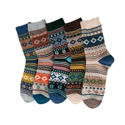 Mens Wool Blend Socks Thick Warm 5 Pairs Casual Soft Winter Cashmere Casual Chic - Image 1 of 4