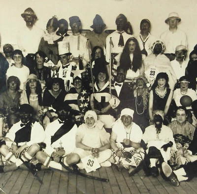 Ocean Liner RMS Orcades Orient Line Photo Passenger Costumes Halloween? 1930s - Image 1 of 4