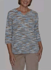Alfred Dunner Dover Cliffs Space Dye Chenille Top 3x $68 - Picture 1 of 4