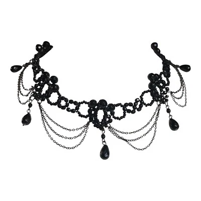 "Collar gargantilla de encaje negro gótico marca Icing Y2K 15"" victoriano punk disfraces" Foto 1 de 4