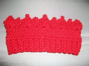HANDMADE Girl's Crochet Sparkle Crown Ear Warmers -  Color Choice - NEW - Picture 1 of 16