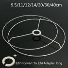 Circular Lampshade Frame Light Shade DIY Kit 9.5-40cm Dia.+ E27 To E14 Adater