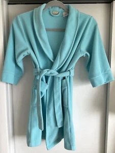 LL BEAN GIRL'S SZ M 5~6 ALL POLY FLEECE ROBE ISLAND BLUE BELTED EXC.COND. - Picture 1 of 15