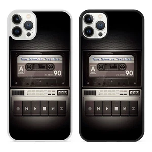 Personalised Name Retro Cassette Tape Recorder Phone Case Cover for iPhone Gift - Picture 1 of 7