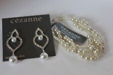 Cezzanne Bracelet/Earring Set Sparkly w/Faux Pearls See Photos Tags Attached