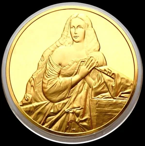 Spain Prado Museum 1982 24K Gold Plated Medal Magdalena penitente Ribera C. 1642 - Picture 1 of 5