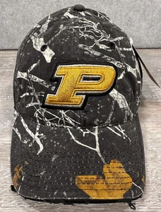 Perdue University VTG NCAA Camo Distressed Bill Embrodered Hat Adult Size OSFM - Picture 1 of 13