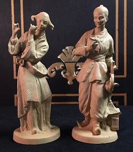 Paar chinesische Figuren Kaufleute Ton - Bild 1 von 7