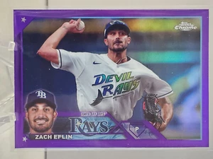 2023 Topps Chrome Update USC97 Zach Eflin Purple Refractor /250 MINT - Picture 1 of 2