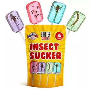 Piruletas de insectos Hotlix (paquete de 4), insectos comestibles para humanos, caramelos de insectos - Imagen 1 de 6
