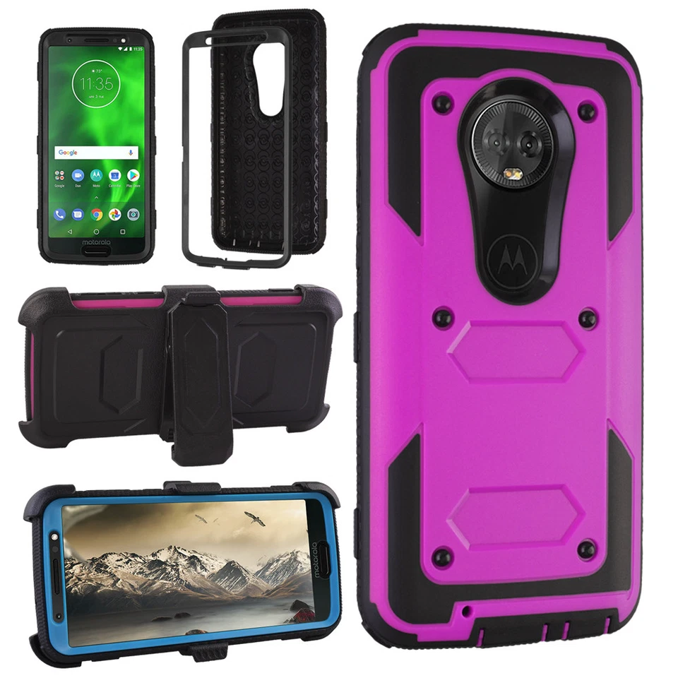 For Moto G6 G7 G7 Play Case with Screen Protector Heavy Duty Protection Cover - Image 1 of 1