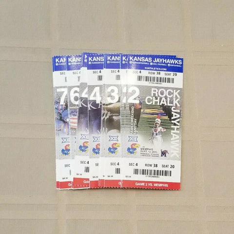 2015 KANSAS JAYHAWKS FOOTBALL TICKET STUBS Cover