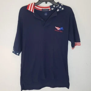 Hilton America's Horse Polo Shirt Mens Small Flag Red White Black Made In USA  - Picture 1 of 10