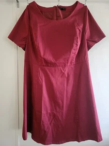 Ellos Kleid Gr. 22 weinrot komplett gefüttert Kurzarm Reißverschluss hinten - Bild 1 von 4