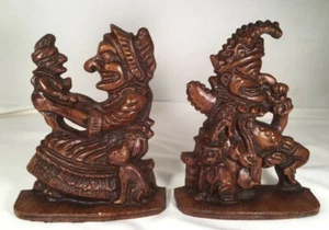Schöne VINTAGE seltene Punch & Judy Gusseisen Buchstütze Buchstützen signiert EMIG Jester - Bild 1 von 11