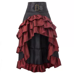 Vestido Largo Gótico Victoriano Mujer Retro Steampunk Encaje Falda Banquete Irregular - Imagen 1 de 9