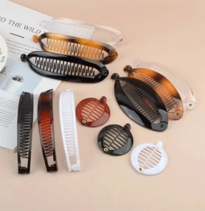 Damen lange Bananenspange Haarnadelspangen fangen Pferdeschwanz Haarzubehör Mädchen UK - Bild 1 von 36