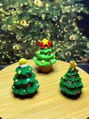 Christmas Dolls House Decoration Miniature Resin Christmas Tree For Xmas Decor - Image 1 of 4