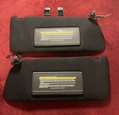 94-96 Cadillac Fleetwood Sunvisor / Sun Visor Right/Left Set Black OEM - Image 1 of 4