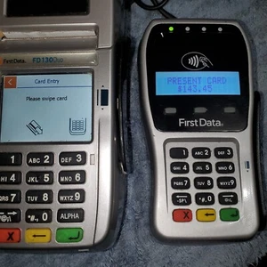First Data FD130Duo Credit Card Terminal Reader W/ First Data FD-35 Pin Pad - Picture 1 of 21