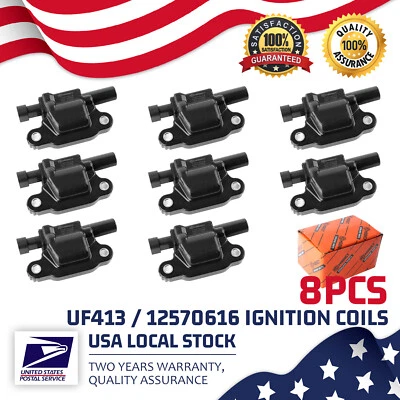 Bobina de encendido cuadrada de 8 piezas para GMC Savana 1500/2500/3500/4500, OEM UF413 12570616 Foto 1 de 4