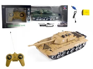 Kids Remote Control Military Wartank Toy Battery Operated Lights & Sound Boys UK - Picture 1 of 11