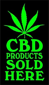 CBD Products Sold Here Decal Vinyl Storefront Dispensary Cannabis Door Sticker - Picture 1 of 2