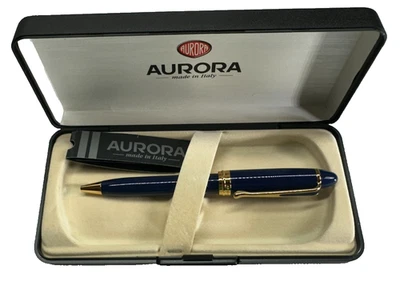 Aurora Ipsilon 豪华圆珠笔蓝色带金色装饰 - B32B 二手(蓝色墨水) — 第 1/4 张图片