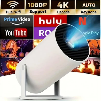 4K Mini Projector with Phone WiFi & Bluetooth TV Stick/Windows/iOS/Android/HDMI - Image 1 of 4