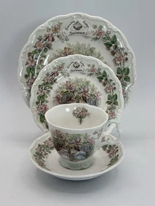 Royal Doulton Model 4 Piece Set BRAMBLY HEDGE SUMMER Plates teacup & saucer - Picture 1 of 6