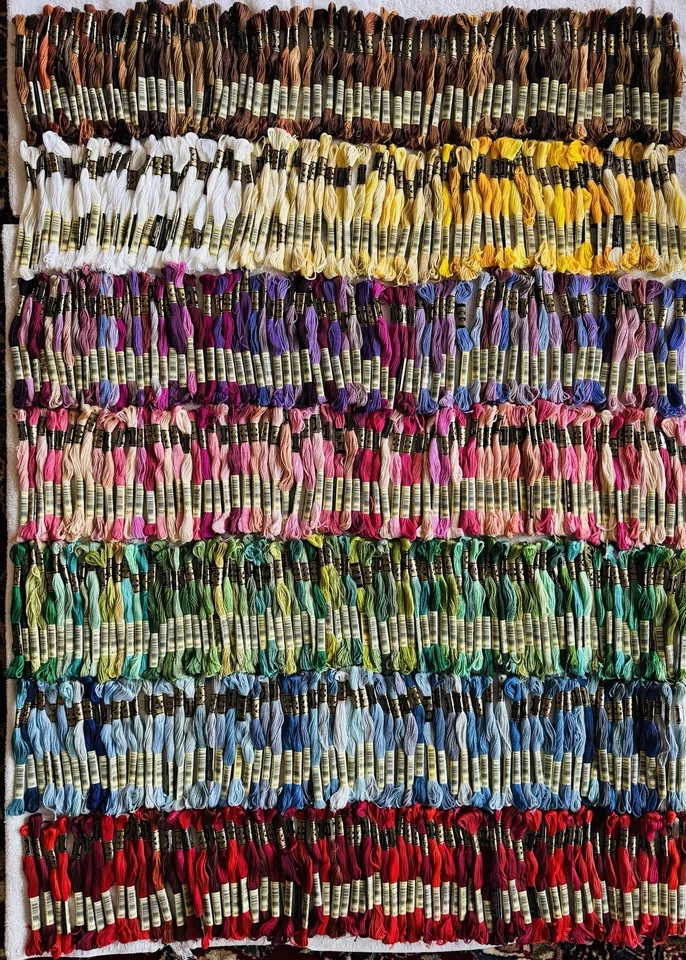 Huge Lot of 510 DMC Embroidery Floss Skeins Cross Stitch Thread Mixed Colors - Image 1 of 4