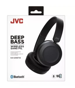 JVC Wireless Bluetooth Foldable Deep Bass On Ear HA-S31BT-B Headphones, Black - Picture 1 of 7