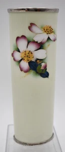 Vintage Ando japanische Cloisonne schlanke Emaille Vase 7 1/4" hoch Kamelie Sasanqua - Bild 1 von 15