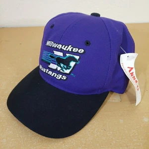Vintage MILWAUKEE MUSTANGS Arena Football HAT snapback NEW NOS Purple RARE - Picture 1 of 10