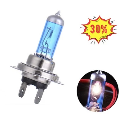 Xenon Gas BrightWhite Light Lamp Bulbs H7 55W 6000K HeadlightHalo - Image 1 of 4