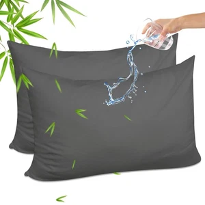 Bamboo Rayon Waterproof Pillow Protector, Breathable Pillow Cover, Cooling Pi... - Picture 1 of 7