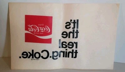 Vintage 1970s Coke Vending Machine Transfer Decal – 11” x 8” It's the real thing - Image 1 of 4