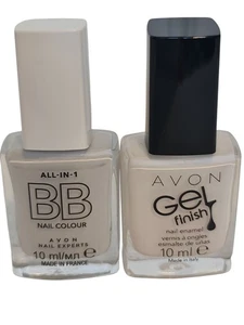 Avon Gel Nail DUO Iceberg White & Tender Dove Varnish Enamel Boxed - Picture 1 of 6