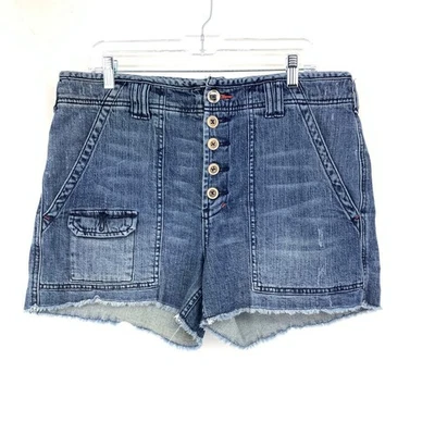 Pantalones Cortos Anthropologie Pilcro The Wanderer Denim Corte Para Mujer Talla 32 Botón Mosca Foto 1 de 4