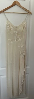 Vestido sin Mangas La Perla Marfil Seda Encaje Talla 2 Hecho en Italia Vestido Lencería de Lujo Foto 1 de 4